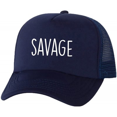 Baseball Caps Savage Truckers Mesh Snapback hat - Navy - C212NH38C7U $41.06