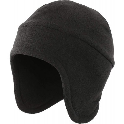 Balaclavas Men's Warm 2 in 1 Hat Winter Fleece Earflap Skull Sports Beanie Ski Mask - Black - C418IRHT630 $16.17