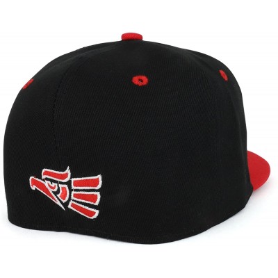 Baseball Caps Hecho En Mexico Eagle 3D Embroidered Fitted Flatbill Snapback Cap - Black Red - C518CM697GS $15.39
