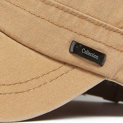 Skullies & Beanies Men Women Vintage Distressed Washed Cotton Twill Cadet Army Cap Canvas Military Hat Flat Top Baseball Sun ...