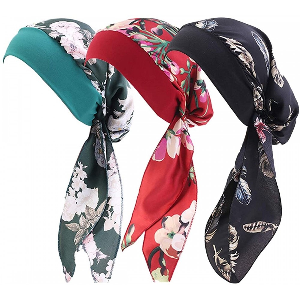 Skullies & Beanies Vintage Elastic Cotton Turbans Multifunction - 3pcs-a - CL197K2896R $21.94