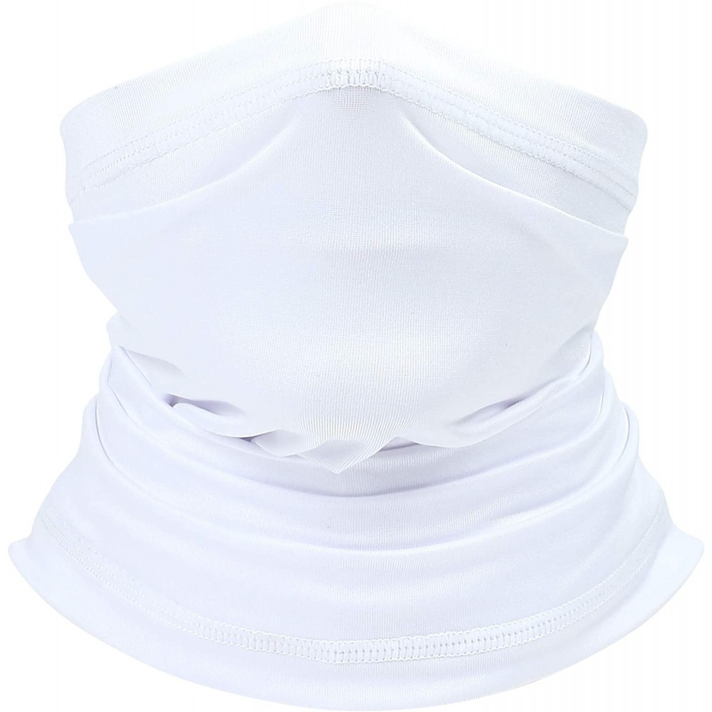 Balaclavas Summer Neck Gaiter Face Scarf/Neck Cover/for Sun Protection Headwear Hear Warp - White - C1197YELO2H $10.13