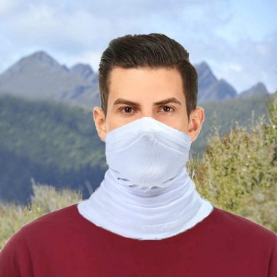 Balaclavas Summer Neck Gaiter Face Scarf/Neck Cover/for Sun Protection Headwear Hear Warp - White - C1197YELO2H $10.13