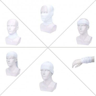 Balaclavas Summer Neck Gaiter Face Scarf/Neck Cover/for Sun Protection Headwear Hear Warp - White - C1197YELO2H $10.13