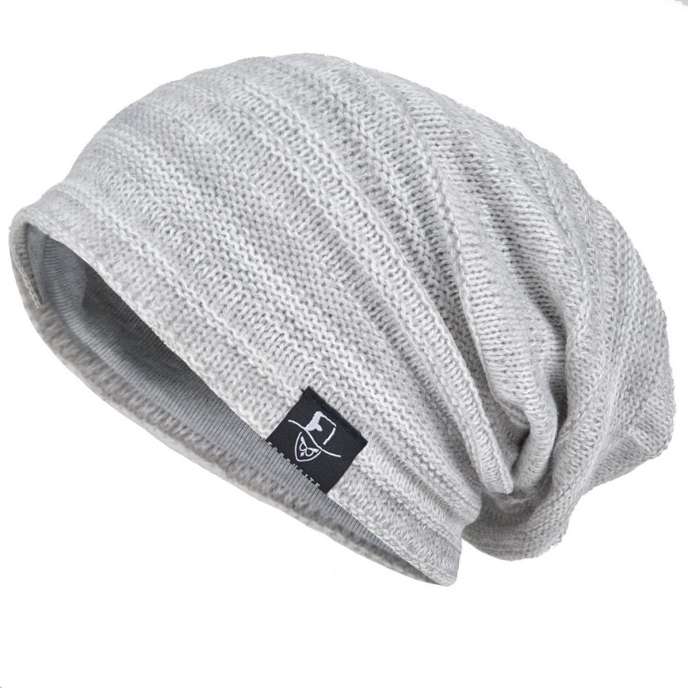 Skullies & Beanies Men's Cool Cotton Beanie Slouch Skull Cap Long Baggy Hip-hop Winter Summer Hat - Twill-pale - CR183LOK79R ...