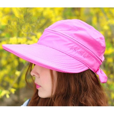 Sun Hats Woman's Baseball Caps Two USES Hat Sun Visor Summer Beach Hat - Red - CG11ZY1STNH $9.30