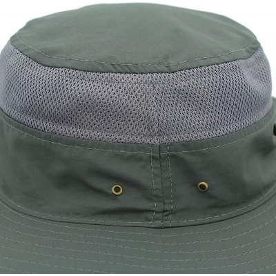 Sun Hats Outdoor Mesh Boonie Hat Outdoor UPF 50+ Wide Brim Sun Hat Windproof Fishing Hats - Dark Gray - C218U4E3ONK $15.27