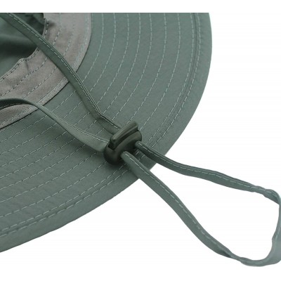 Sun Hats Outdoor Mesh Boonie Hat Outdoor UPF 50+ Wide Brim Sun Hat Windproof Fishing Hats - Dark Gray - C218U4E3ONK $15.27