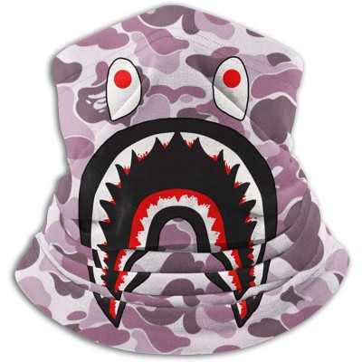 Balaclavas Bape Shark Half Blue Camo Neck Gaiter Warmer Windproof Mask Dust Face Clothing Free UV Face Mask - C01970DYO96 $16.17