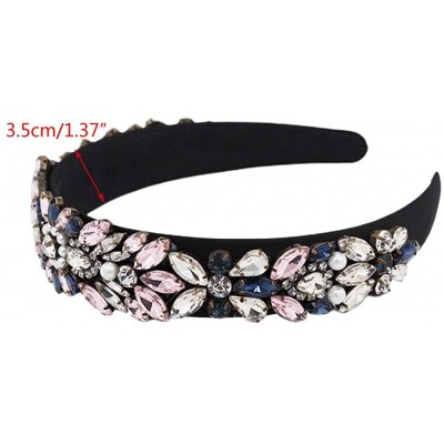 Headbands New Baroque Color Rhinestones Head Hoop - Fashion Women Hair Band Bride Tiara Headwear Headbands Hair Headpiece - C...