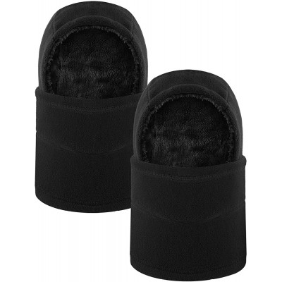 Balaclavas 2 Pieces Balaclava Fleece Hood Ski Face Mask Hat Winter Face Neck Warmer for Men and Women - Black - C718W5G32MK $...