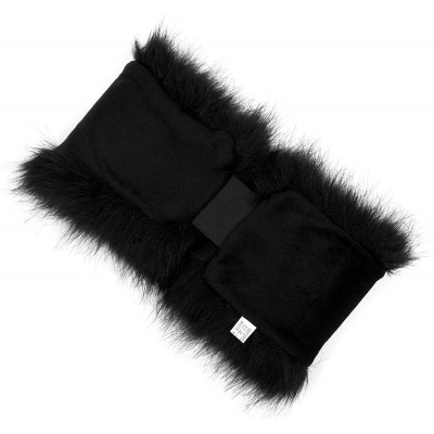Cold Weather Headbands Womens Faux Fur Headband Winter Earwarmer Earmuff Hat Ski - Black+black 2pcs - CW18XIO2E6R $16.87