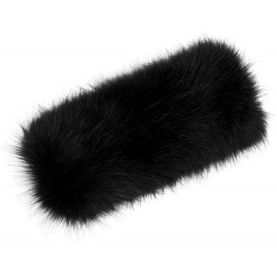 Cold Weather Headbands Womens Faux Fur Headband Winter Earwarmer Earmuff Hat Ski - Black+black 2pcs - CW18XIO2E6R $16.87