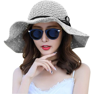 Sun Hats Elegant Floppy Ladies Womens Outdoor - Grey - CR18R0QLGIZ $18.07
