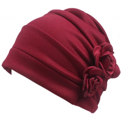 Skullies & Beanies Women's Sleep Soft Headwear Chemotherapy Beanie Cap for Cancer Patients HairWrap - Wine Red - CV18DWM8IQ5 ...