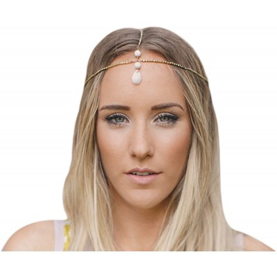 Headbands Head Chain for Women and Girls Headpieces With Acrylic Stone Pendant - CV183XQD74K $10.07