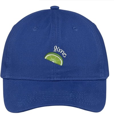 Baseball Caps Lime Half Slice Embroidered Cap Premium Cotton Dad Hat - Royal - CI18205Z0S9 $13.09