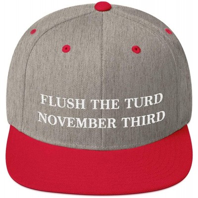 Baseball Caps Flush The Turd November Third Hat (Embroidered Wool Blend Cap) Anti Donald Trump - Heather Grey/ Red - CH18XTT4...