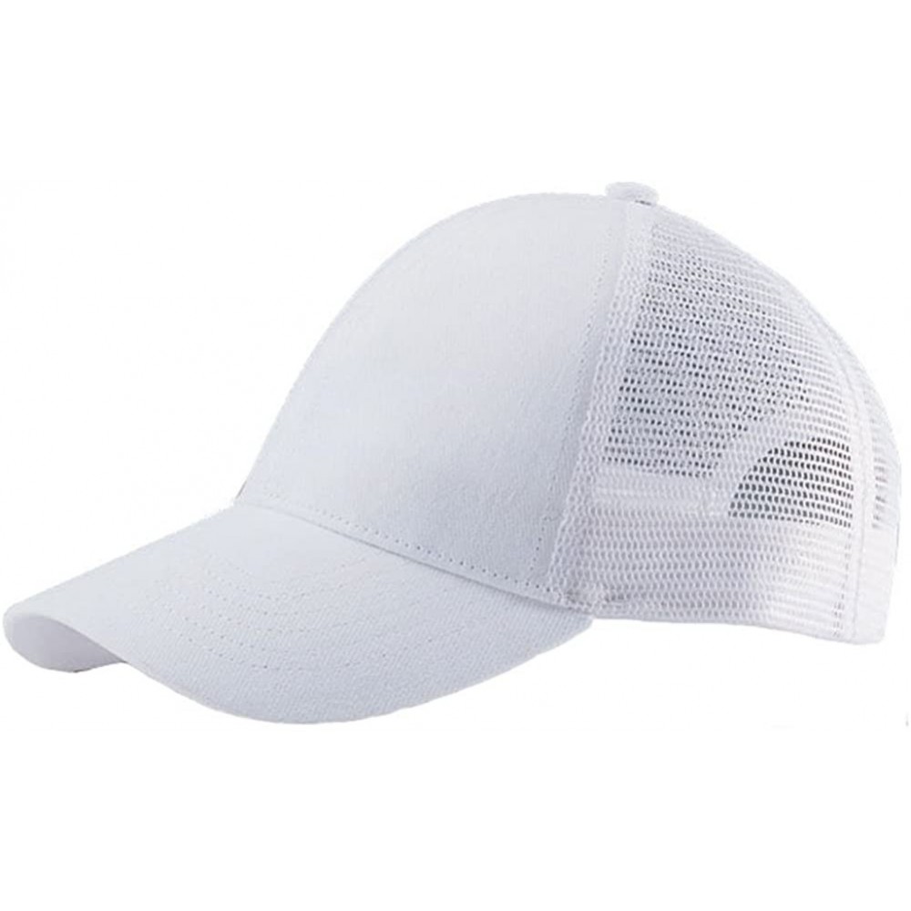 Baseball Caps Heavy Brushed Twill Mesh Trucker Cap - White - C611BX4N6G9 $9.98