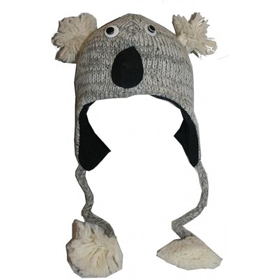 Skullies & Beanies Animal Hat Wool Fleece Lined Trapper Beanie Cap Adult Teenagers - Koala - C411HNUYRG5 $19.56