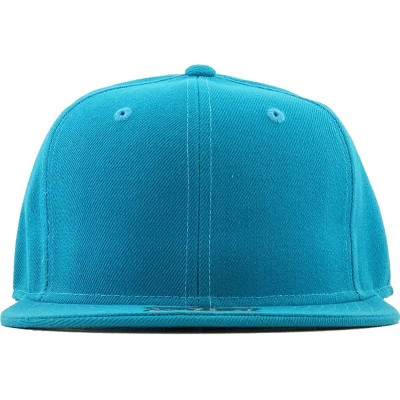 Baseball Caps The Real Original Fitted Flat-Bill Hats True-Fit - 20. Aqua Blue - C111JEI0SNF $11.32