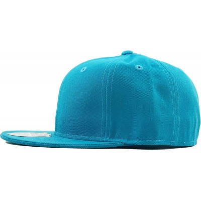 Baseball Caps The Real Original Fitted Flat-Bill Hats True-Fit - 20. Aqua Blue - C111JEI0SNF $11.32