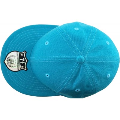 Baseball Caps The Real Original Fitted Flat-Bill Hats True-Fit - 20. Aqua Blue - C111JEI0SNF $11.32