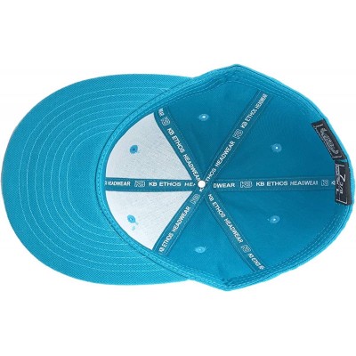 Baseball Caps The Real Original Fitted Flat-Bill Hats True-Fit - 20. Aqua Blue - C111JEI0SNF $11.32
