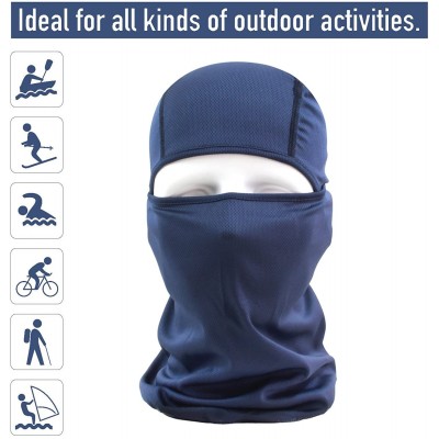 Balaclavas Balaclava Face Mask Adjustable Windproof UV Protection Hood - Dark Blue - C3182YUASSI $10.68