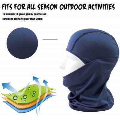 Balaclavas Balaclava Face Mask Adjustable Windproof UV Protection Hood - Dark Blue - C3182YUASSI $10.68