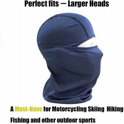 Balaclavas Balaclava Face Mask Adjustable Windproof UV Protection Hood - Dark Blue - C3182YUASSI $10.68