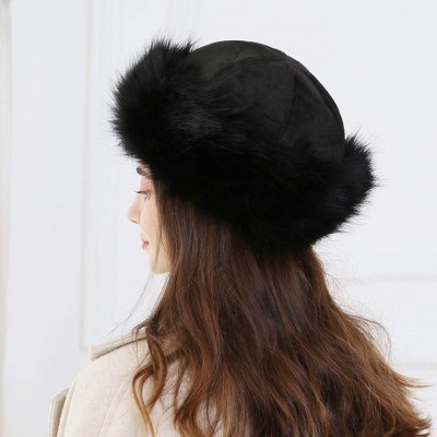 Skullies & Beanies Faux Fur Hat for Women Winter Warm Fox Beanie Hat Fluffy Thick Vintage Hats Cossak Russian Style Hat Cap -...