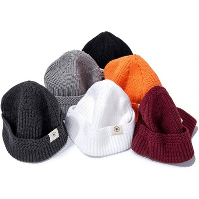 Skullies & Beanies Swag Short Fisherman Beanie for Men Women- Rolled Cuff Harbour Hat Wool Knit Cuff Winter Warm Ski Skull Ha...