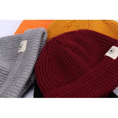 Skullies & Beanies Swag Short Fisherman Beanie for Men Women- Rolled Cuff Harbour Hat Wool Knit Cuff Winter Warm Ski Skull Ha...