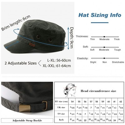 Baseball Caps Unisex Adjustable Large Head Strapback Army Military Combat Hat Baseball Cadet Cap 56-64cm - 68033black - C118R...