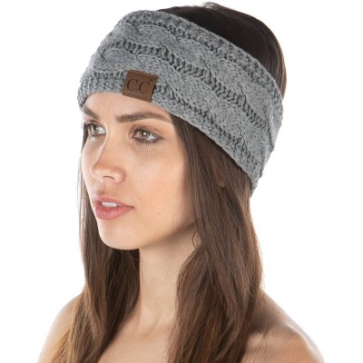 Cold Weather Headbands Exclusives Womens Head Wrap Lined Headband Stretch Knit Ear Warmer - Heather Grey - C618Y8IMCOS $23.24