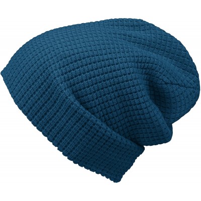 Skullies & Beanies Cotton Embossed Knit Slouchy Beanie Winter Warm Ski Skater Hip-hop Hat - Persian Blue - C5180Q8OC0K $12.96