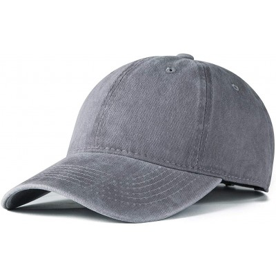 Baseball Caps Vintage Washed Twill Cotton Baseball Caps Low Profile Dad Hat - Grey - CU18R287Z2N $8.98