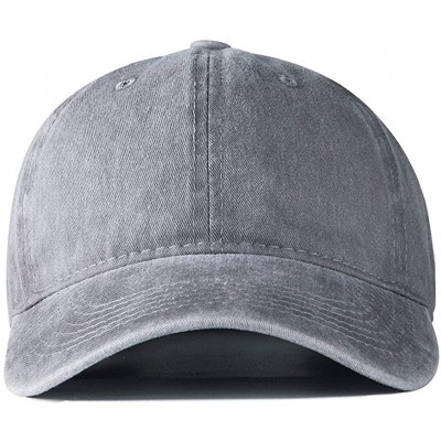Baseball Caps Vintage Washed Twill Cotton Baseball Caps Low Profile Dad Hat - Grey - CU18R287Z2N $8.98