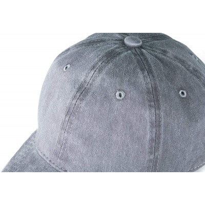 Baseball Caps Vintage Washed Twill Cotton Baseball Caps Low Profile Dad Hat - Grey - CU18R287Z2N $8.98