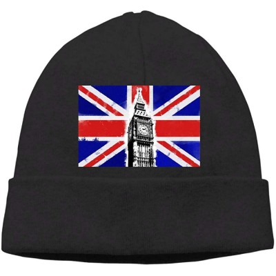 Skullies & Beanies Vintage London Flag Men/Women Stretchy & Soft Sports Beanie Hat - Black - CP18K6N2GDN $15.58