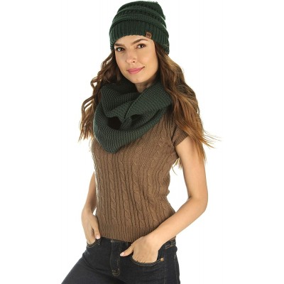 Skullies & Beanies Womens Cable Knit Beanie Hats Winter Warm Hat - Green - CW18EN48T9H $12.95