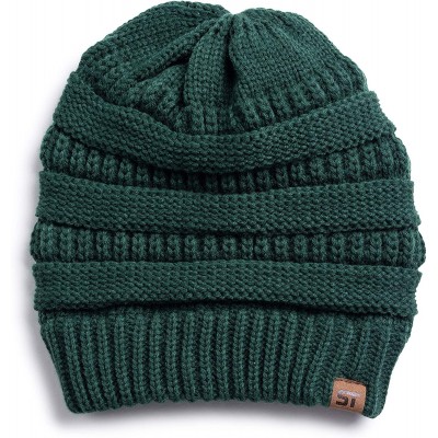 Skullies & Beanies Womens Cable Knit Beanie Hats Winter Warm Hat - Green - CW18EN48T9H $12.95