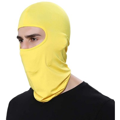 Balaclavas Multi-Purpose Balaclava Wind Cap Motorcycle Ski Scarf Full Face - Yellow - CC11R4RBDS7 $7.04