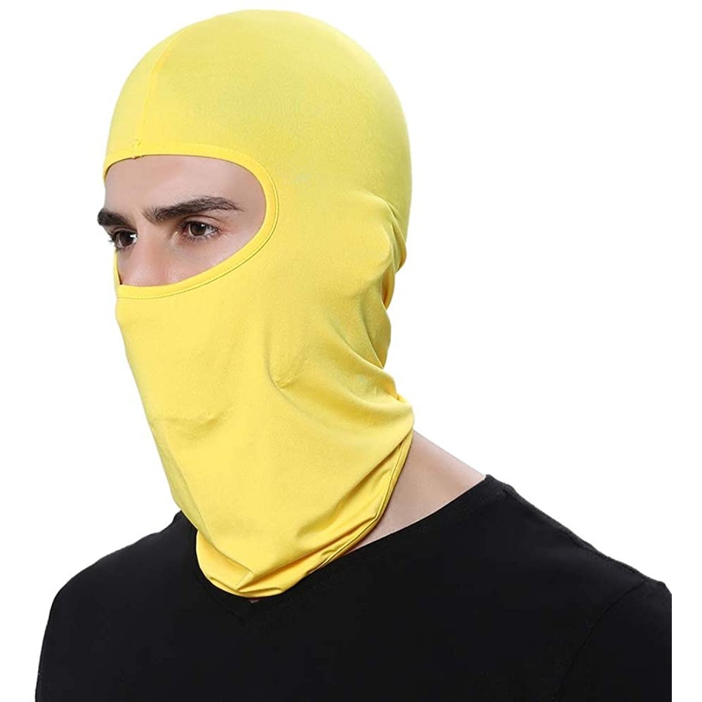 Balaclavas Multi-Purpose Balaclava Wind Cap Motorcycle Ski Scarf Full Face - Yellow - CC11R4RBDS7 $7.04