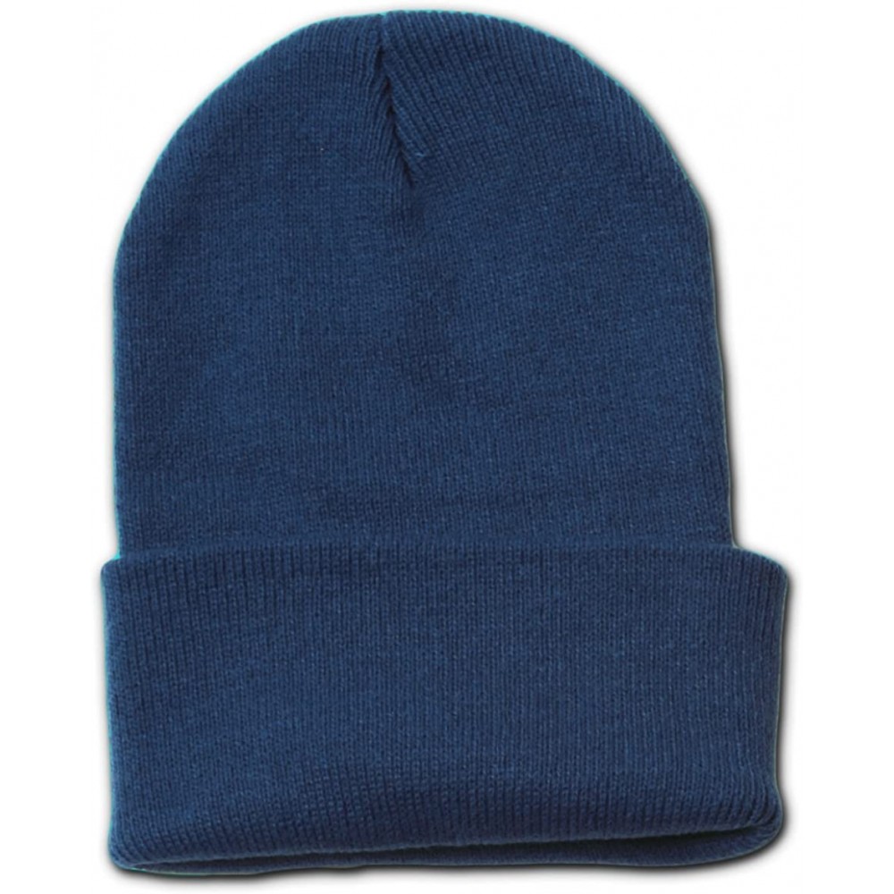 Skullies & Beanies Long Cuff Beanie Cap - Navy - CB112I1PCDV $11.17