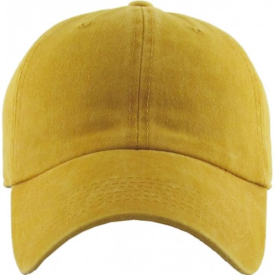 Skullies & Beanies Classic Washed Pigment Cotton Dad Hat Adjustable Unconstructed Plain Cap - 9- Camel - CE18GDUIUQL $9.18