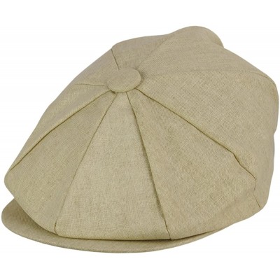 Newsboy Caps Men's Classic Vintage 8-Panel Duck Bill Linen Newsboy Cap - Beige - CC17Z2TITK9 $12.13