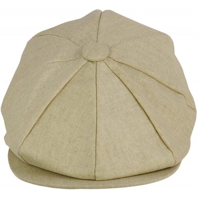 Newsboy Caps Men's Classic Vintage 8-Panel Duck Bill Linen Newsboy Cap - Beige - CC17Z2TITK9 $12.13