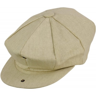 Newsboy Caps Men's Classic Vintage 8-Panel Duck Bill Linen Newsboy Cap - Beige - CC17Z2TITK9 $12.13